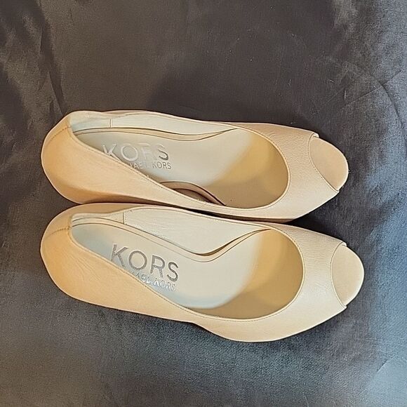 MICHEAL KORS LEATHER PEEP TOE HIGH HEEL STILETTOS PUMP SHOES - Picture 7 of 14